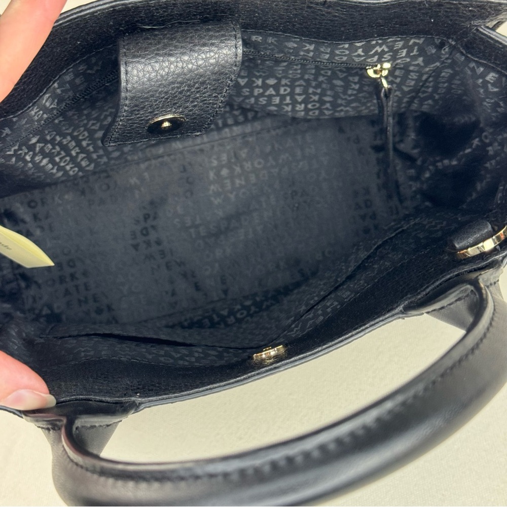 Kate Spade New York Flynn Street Small Meriwether Satchel Black Leather WKRU5488 - Picture 7 of 14